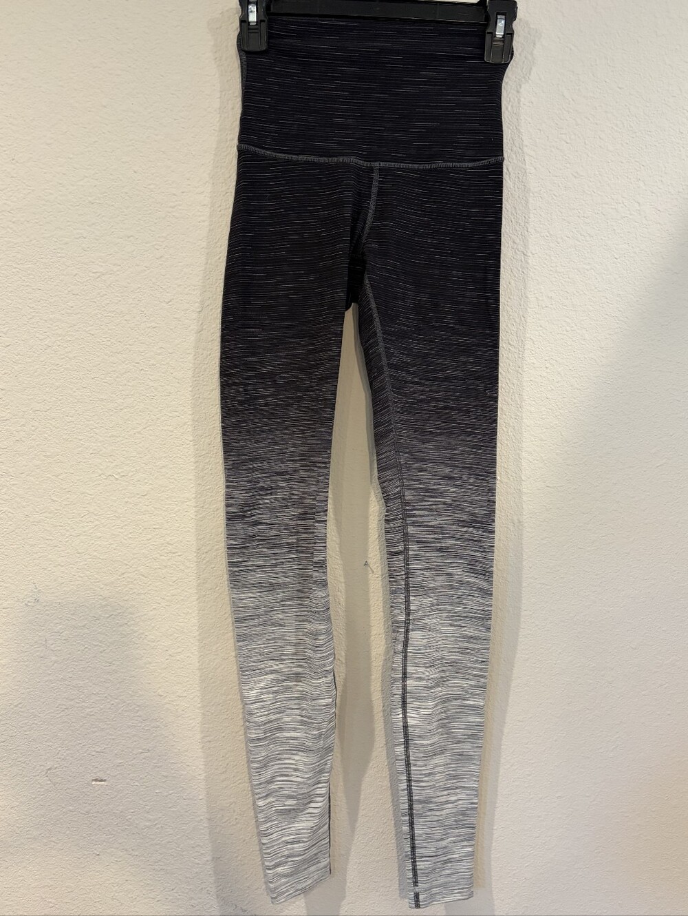 Lululemon Womens Black Grey Ombre High Waist Full Length Wunder Under Leggings 6